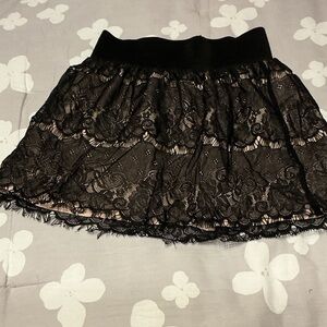Xhilaration Vintage Black Lace Mini Skirt